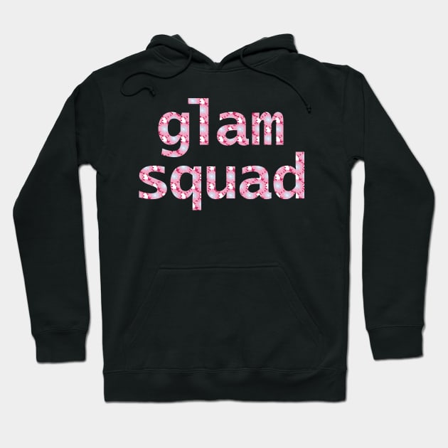 Floral Glam Squad Typography Hoodie by ellenhenryart